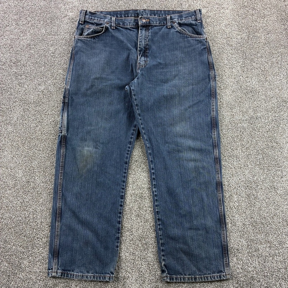 Vintage Y2K Dickies Carpenter Jeans Mens 38x30 Dark Wash Denim Baggy Relaxed